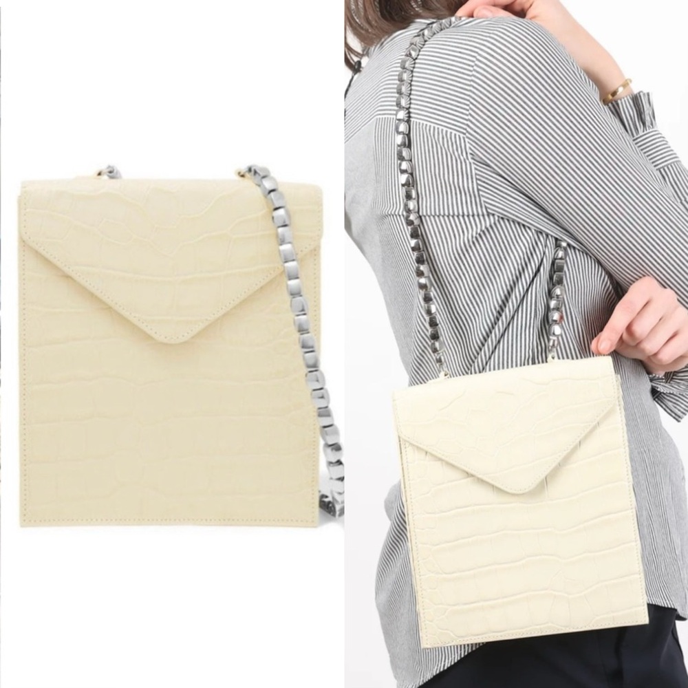 BY FAR Allegra Croc-effect Shoulder Bag